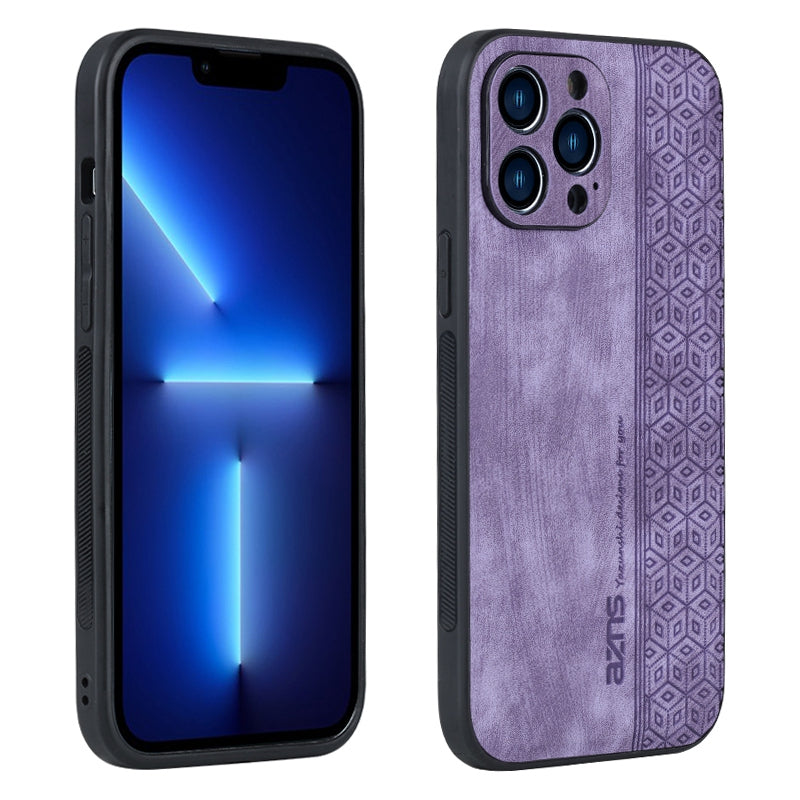 AZNS For iPhone 13 Pro Phone Case PU Leather Coated TPU Drop-proof Mobile Phone Cover
