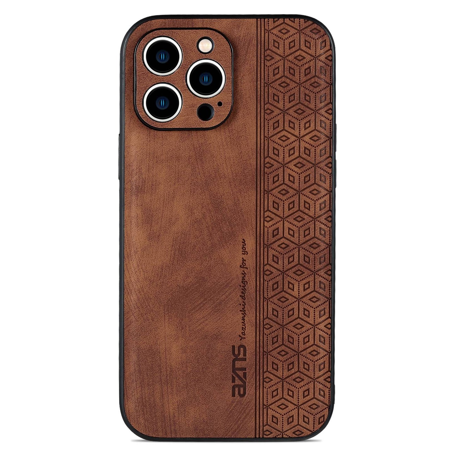 AZNS For iPhone 13 Pro Phone Case PU Leather Coated TPU Drop-proof Mobile Phone Cover