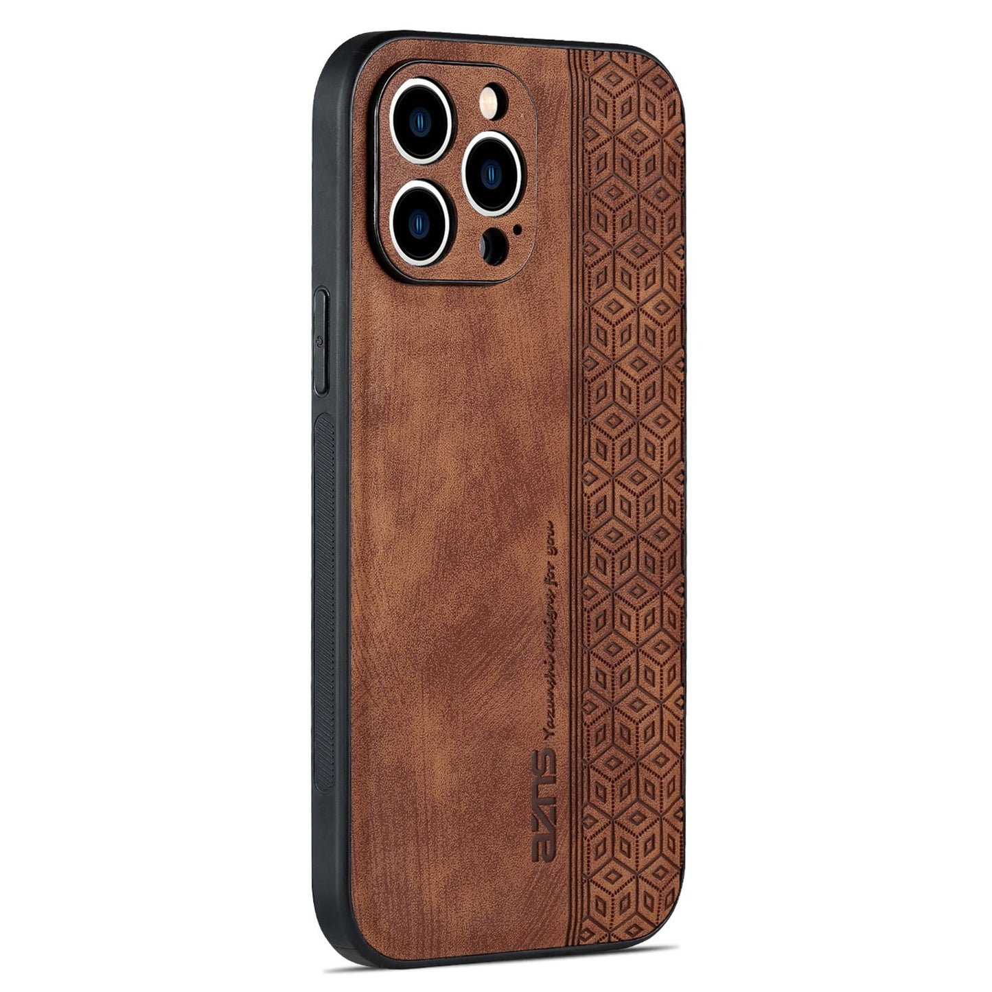 AZNS For iPhone 13 Pro Phone Case PU Leather Coated TPU Drop-proof Mobile Phone Cover
