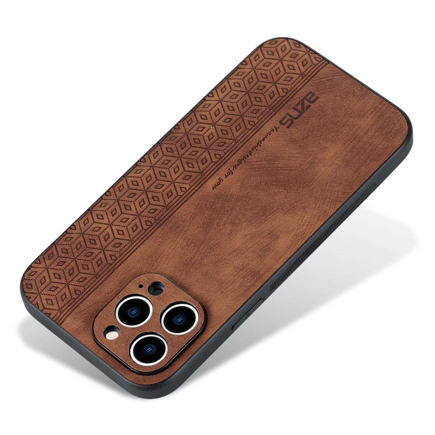 AZNS For iPhone 13 Pro Phone Case PU Leather Coated TPU Drop-proof Mobile Phone Cover