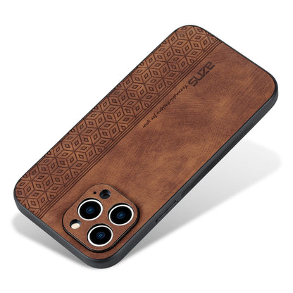 AZNS For iPhone 13 Pro Phone Case PU Leather Coated TPU Drop-proof Mobile Phone Cover