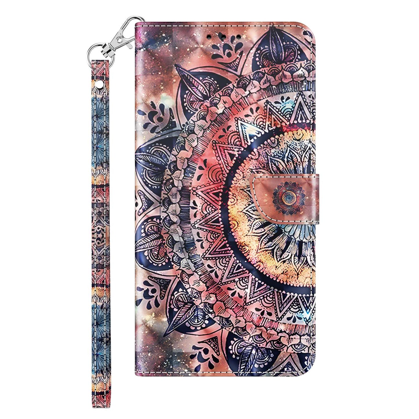 For Samsung Galaxy A13 4G / 5G / A04s 4G (164.7 x 76.7 x 9.1 mm) PU Leather Flip Case 3D Creative Pattern Printing Design Stand Wallet Magnetic Cover with Strap
