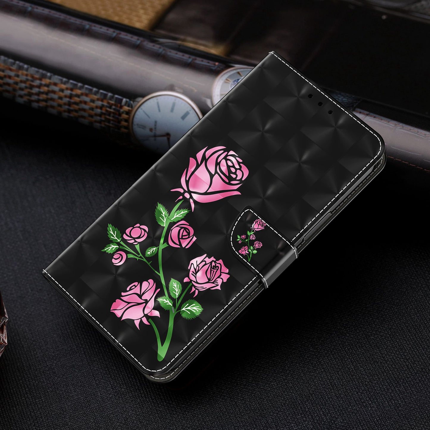 For Samsung Galaxy A13 4G / 5G / A04s 4G (164.7 x 76.7 x 9.1 mm) PU Leather Flip Case 3D Creative Pattern Printing Design Stand Wallet Magnetic Cover with Strap