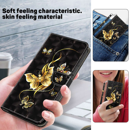 For Samsung Galaxy A13 4G / 5G / A04s 4G (164.7 x 76.7 x 9.1 mm) PU Leather Flip Case 3D Creative Pattern Printing Design Stand Wallet Magnetic Cover with Strap