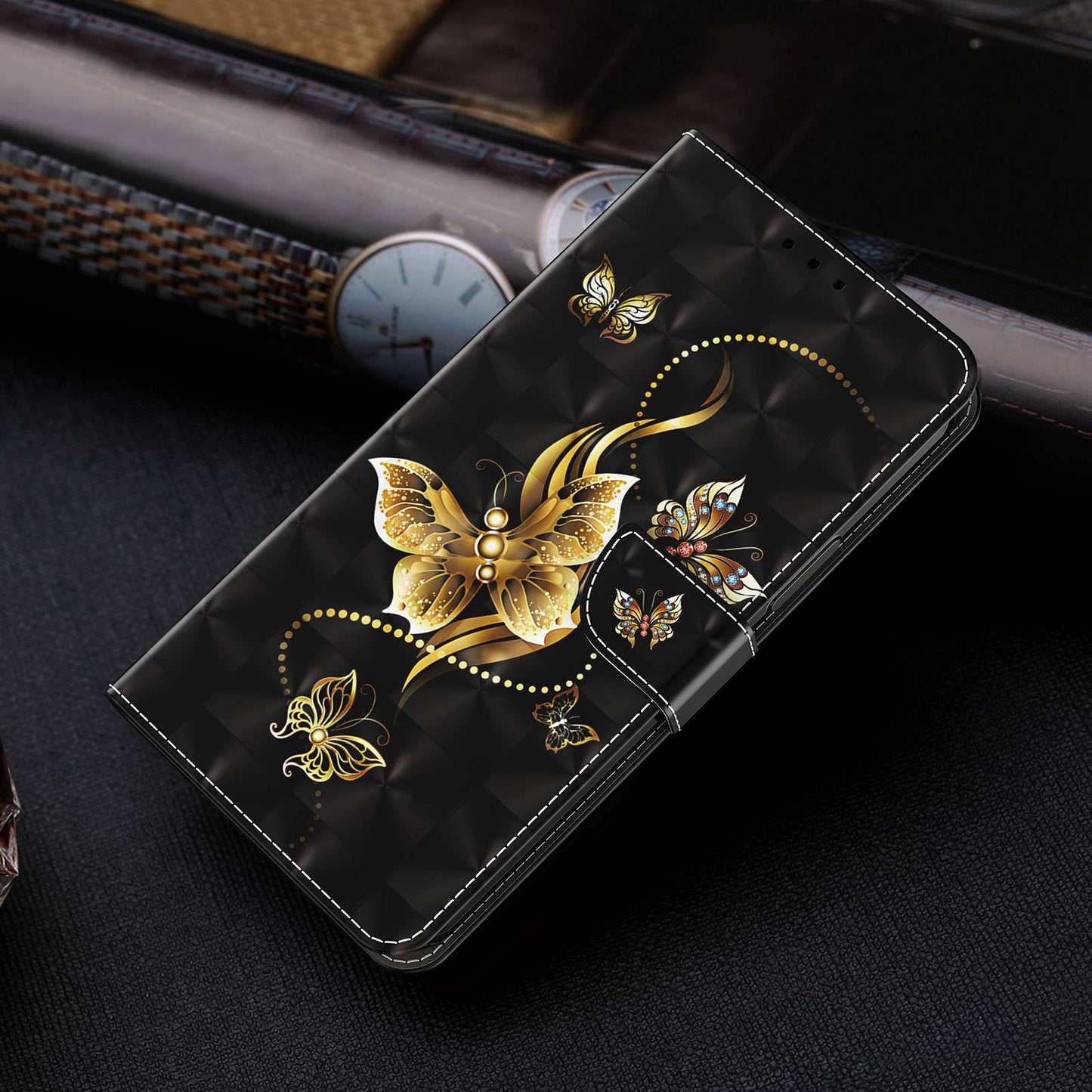 For Samsung Galaxy A13 4G / 5G / A04s 4G (164.7 x 76.7 x 9.1 mm) PU Leather Flip Case 3D Creative Pattern Printing Design Stand Wallet Magnetic Cover with Strap