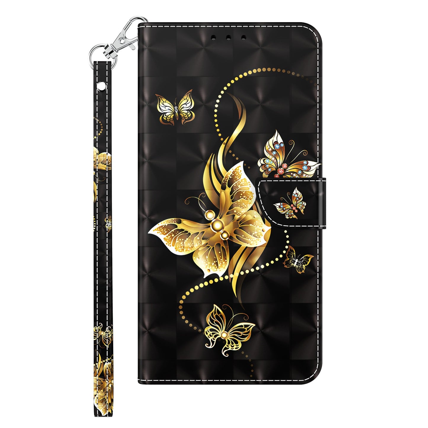 For Samsung Galaxy A13 4G / 5G / A04s 4G (164.7 x 76.7 x 9.1 mm) PU Leather Flip Case 3D Creative Pattern Printing Design Stand Wallet Magnetic Cover with Strap