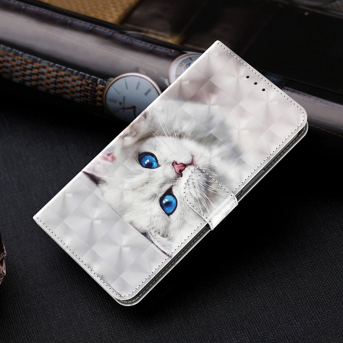 For Samsung Galaxy A13 4G / 5G / A04s 4G (164.7 x 76.7 x 9.1 mm) PU Leather Flip Case 3D Creative Pattern Printing Design Stand Wallet Magnetic Cover with Strap