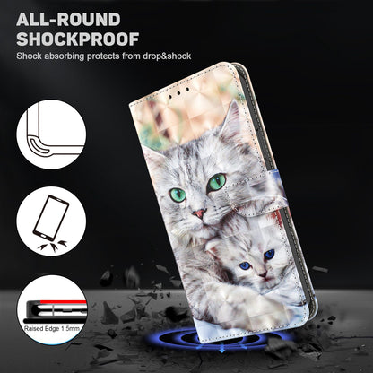 For Samsung Galaxy A13 4G / 5G / A04s 4G (164.7 x 76.7 x 9.1 mm) PU Leather Flip Case 3D Creative Pattern Printing Design Stand Wallet Magnetic Cover with Strap