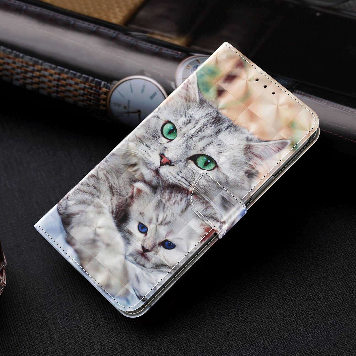 For Samsung Galaxy A13 4G / 5G / A04s 4G (164.7 x 76.7 x 9.1 mm) PU Leather Flip Case 3D Creative Pattern Printing Design Stand Wallet Magnetic Cover with Strap