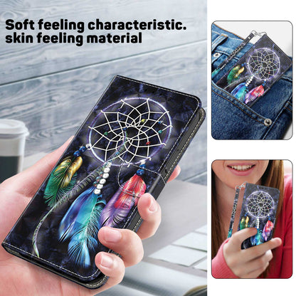 For Samsung Galaxy A13 4G / 5G / A04s 4G (164.7 x 76.7 x 9.1 mm) PU Leather Flip Case 3D Creative Pattern Printing Design Stand Wallet Magnetic Cover with Strap