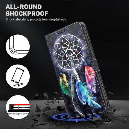 For Samsung Galaxy A13 4G / 5G / A04s 4G (164.7 x 76.7 x 9.1 mm) PU Leather Flip Case 3D Creative Pattern Printing Design Stand Wallet Magnetic Cover with Strap