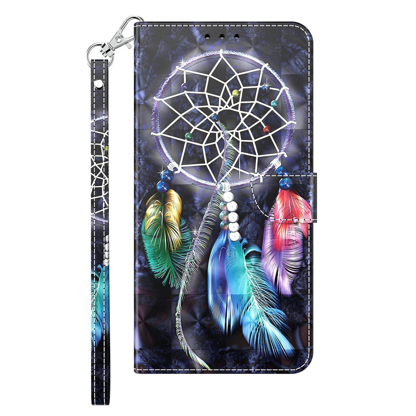 For Samsung Galaxy A13 4G / 5G / A04s 4G (164.7 x 76.7 x 9.1 mm) PU Leather Flip Case 3D Creative Pattern Printing Design Stand Wallet Magnetic Cover with Strap