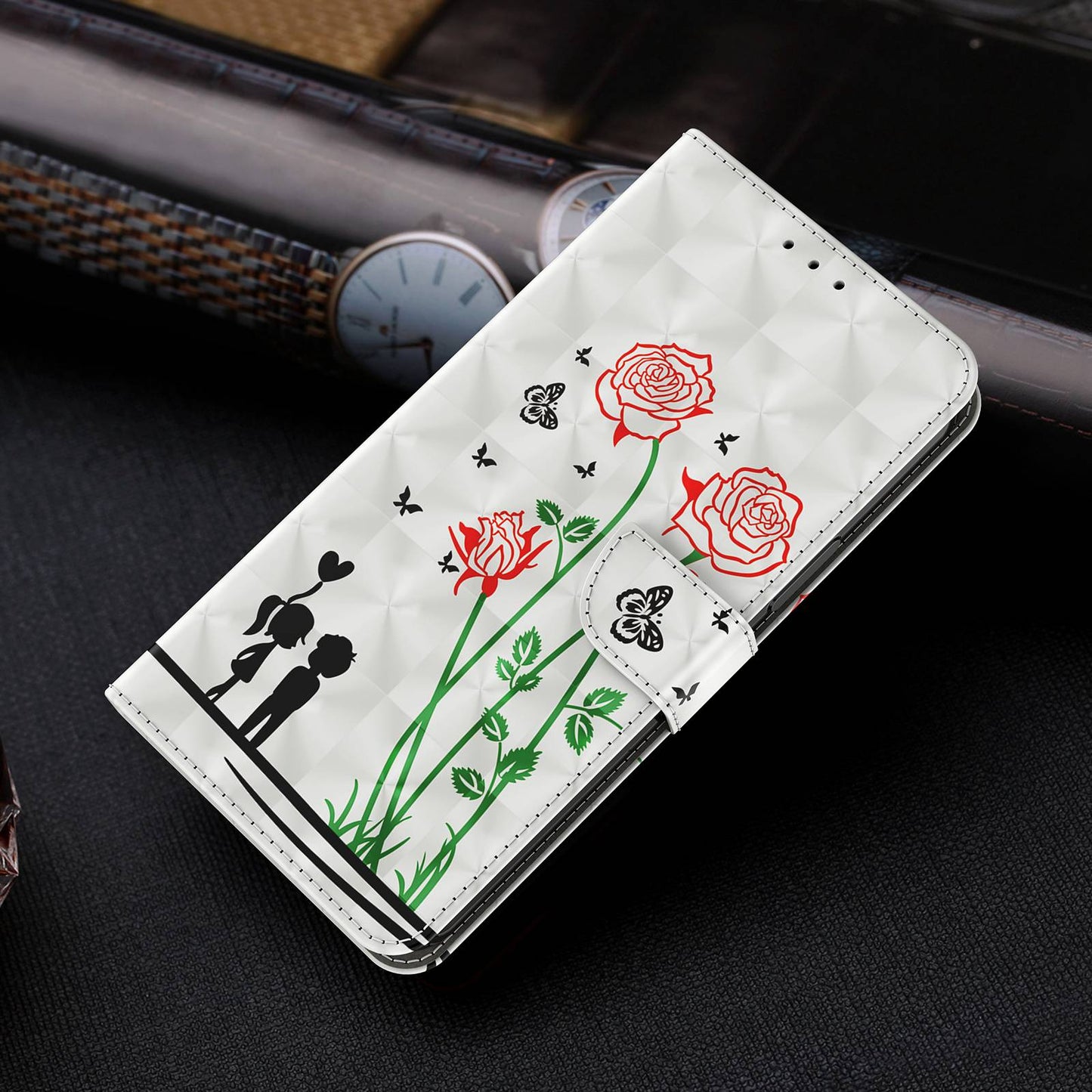 For Samsung Galaxy A13 4G / 5G / A04s 4G (164.7 x 76.7 x 9.1 mm) PU Leather Flip Case 3D Creative Pattern Printing Design Stand Wallet Magnetic Cover with Strap