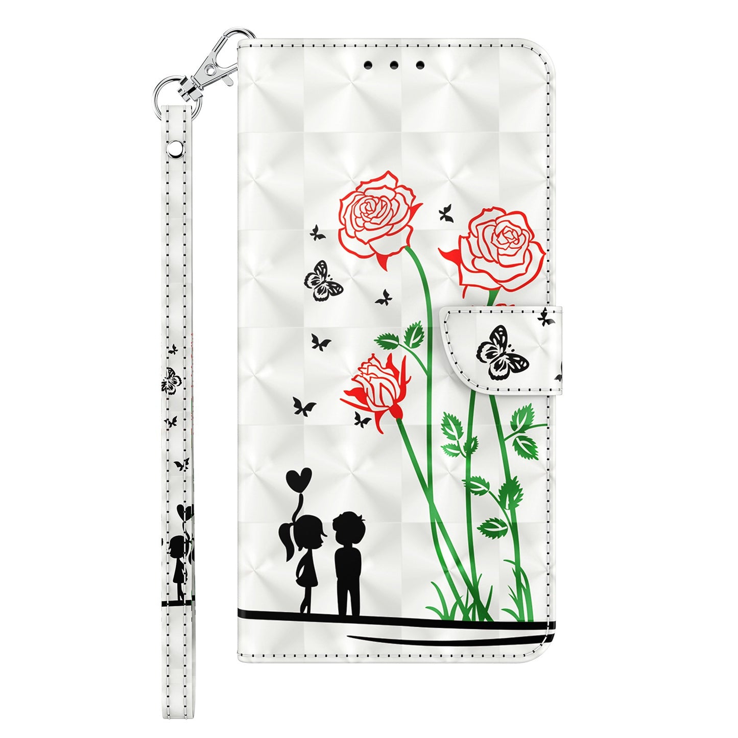 For Samsung Galaxy A13 4G / 5G / A04s 4G (164.7 x 76.7 x 9.1 mm) PU Leather Flip Case 3D Creative Pattern Printing Design Stand Wallet Magnetic Cover with Strap