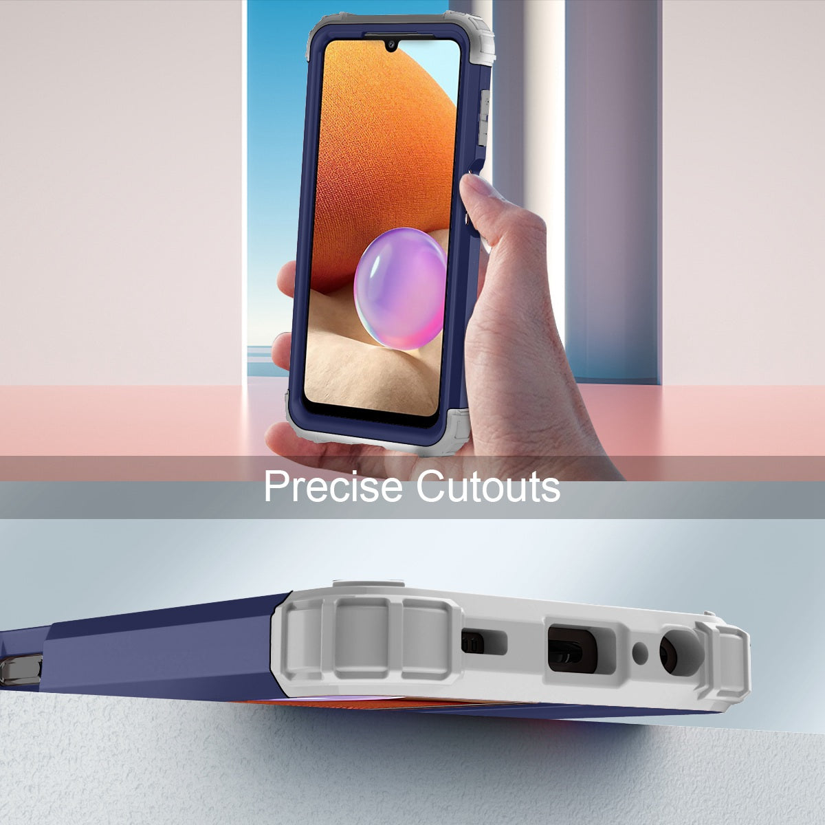 For Samsung Galaxy A12 / A32 5G / M32 5G / A13 5G 3-in-1 Protective Phone Case Silicone + PC Reinforced Corner Hybrid Cover