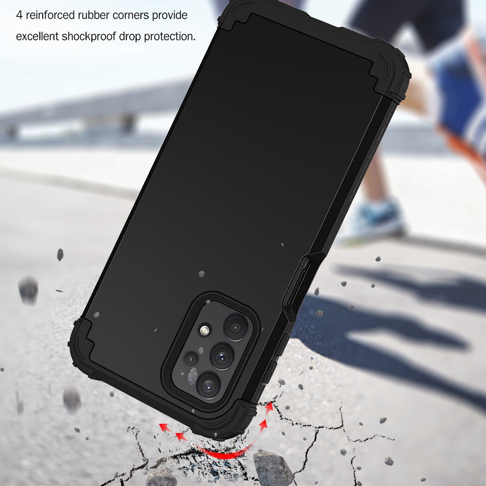 For Samsung Galaxy A12 / A32 5G / M32 5G / A13 5G 3-in-1 Protective Phone Case Silicone + PC Reinforced Corner Hybrid Cover