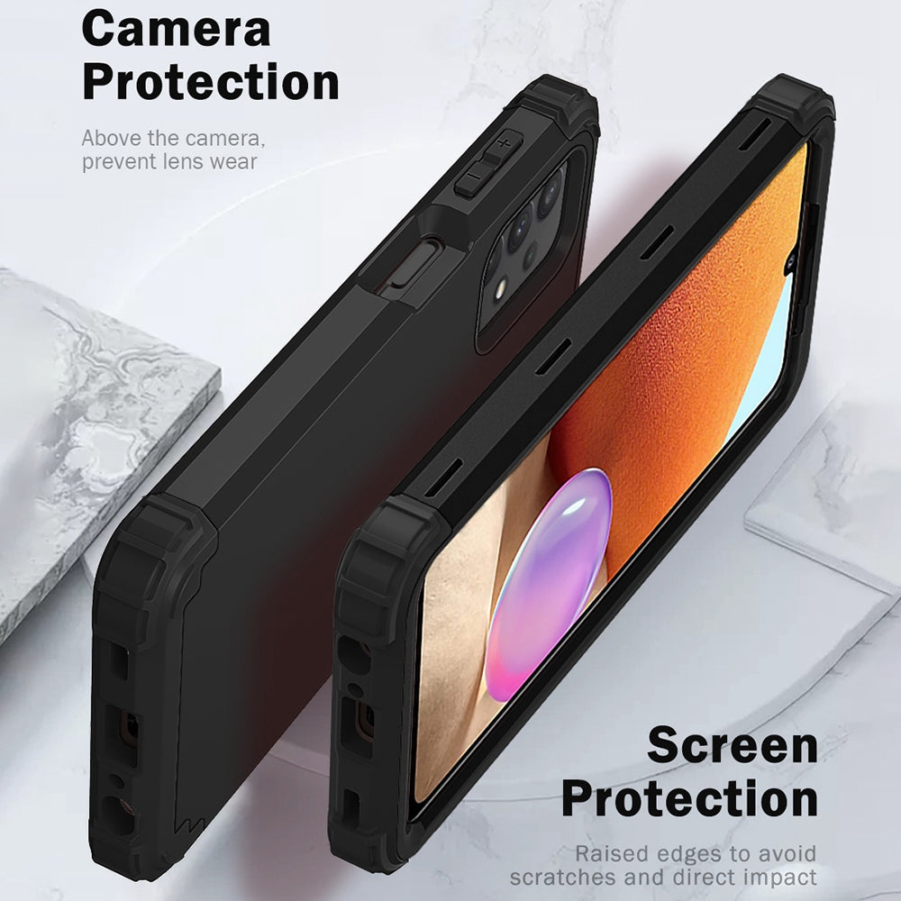 For Samsung Galaxy A12 / A32 5G / M32 5G / A13 5G 3-in-1 Protective Phone Case Silicone + PC Reinforced Corner Hybrid Cover