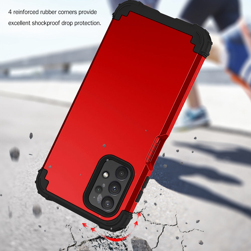 For Samsung Galaxy A12 / A32 5G / M32 5G / A13 5G 3-in-1 Protective Phone Case Silicone + PC Reinforced Corner Hybrid Cover