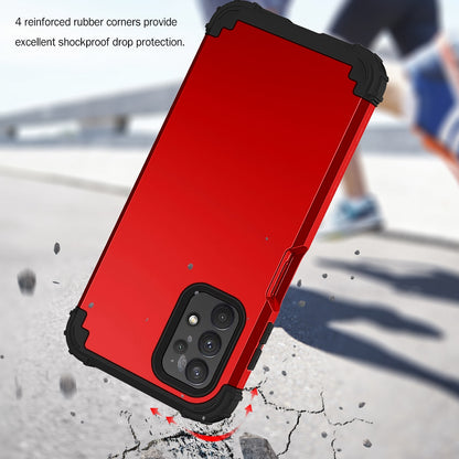 For Samsung Galaxy A12 / A32 5G / M32 5G / A13 5G 3-in-1 Protective Phone Case Silicone + PC Reinforced Corner Hybrid Cover