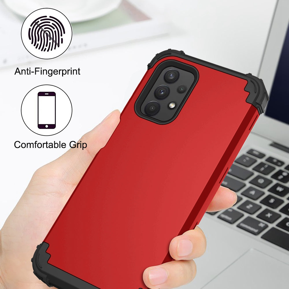 For Samsung Galaxy A12 / A32 5G / M32 5G / A13 5G 3-in-1 Protective Phone Case Silicone + PC Reinforced Corner Hybrid Cover