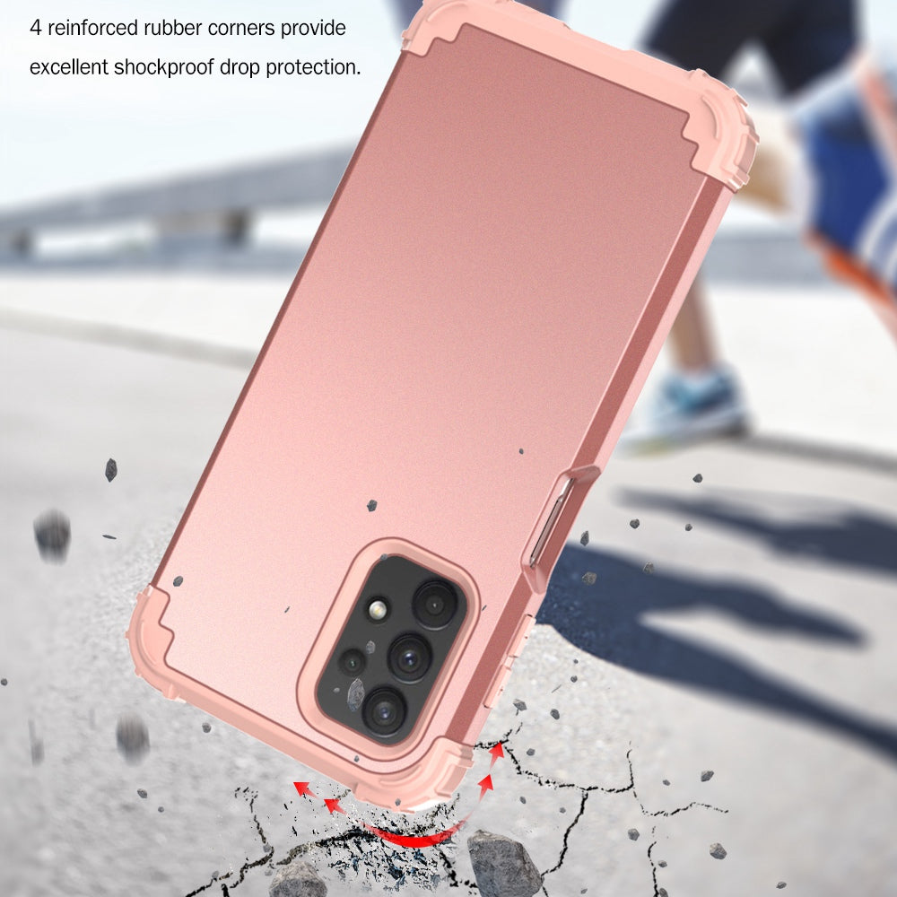 For Samsung Galaxy A12 / A32 5G / M32 5G / A13 5G 3-in-1 Protective Phone Case Silicone + PC Reinforced Corner Hybrid Cover