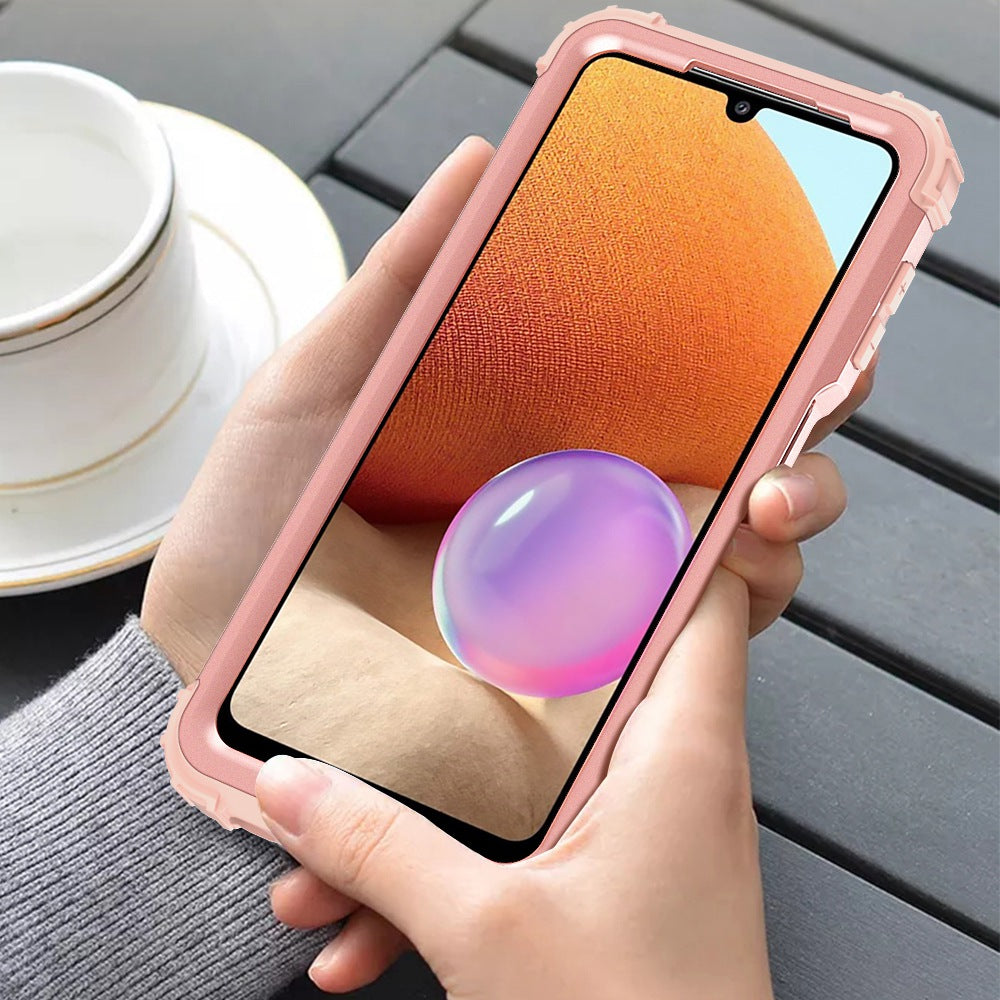 For Samsung Galaxy A12 / A32 5G / M32 5G / A13 5G 3-in-1 Protective Phone Case Silicone + PC Reinforced Corner Hybrid Cover
