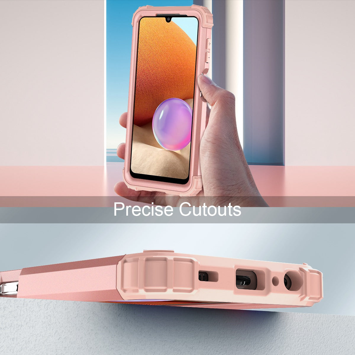 For Samsung Galaxy A12 / A32 5G / M32 5G / A13 5G 3-in-1 Protective Phone Case Silicone + PC Reinforced Corner Hybrid Cover