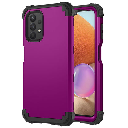 For Samsung Galaxy A12 / A32 5G / M32 5G / A13 5G 3-in-1 Protective Phone Case Silicone + PC Reinforced Corner Hybrid Cover