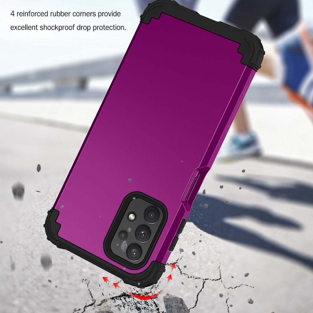 For Samsung Galaxy A12 / A32 5G / M32 5G / A13 5G 3-in-1 Protective Phone Case Silicone + PC Reinforced Corner Hybrid Cover