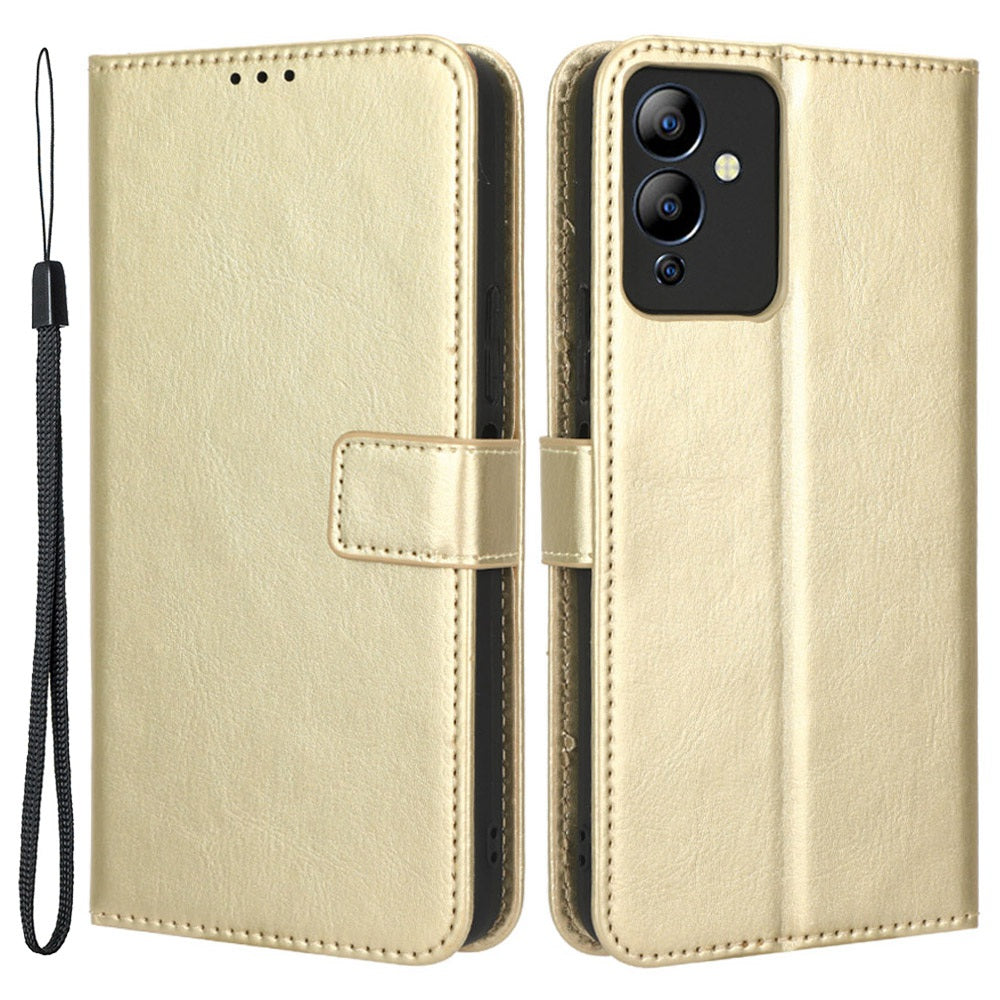 For Infinix Note 12i X6819 Anti-drop Crazy Horse Texture Phone Case Wear-resistant PU Leather Phone Flip Wallet Stand Protective Cover