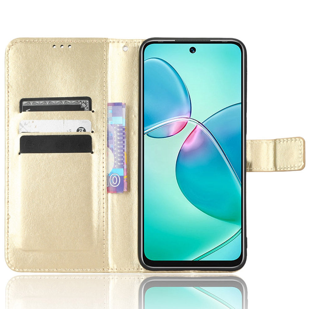 For Infinix Note 12i X6819 Anti-drop Crazy Horse Texture Phone Case Wear-resistant PU Leather Phone Flip Wallet Stand Protective Cover