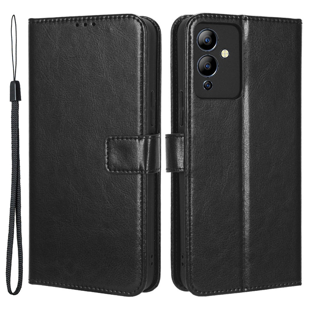 For Infinix Note 12i X6819 Anti-drop Crazy Horse Texture Phone Case Wear-resistant PU Leather Phone Flip Wallet Stand Protective Cover