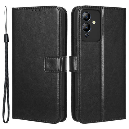 For Infinix Note 12i X6819 Anti-drop Crazy Horse Texture Phone Case Wear-resistant PU Leather Phone Flip Wallet Stand Protective Cover