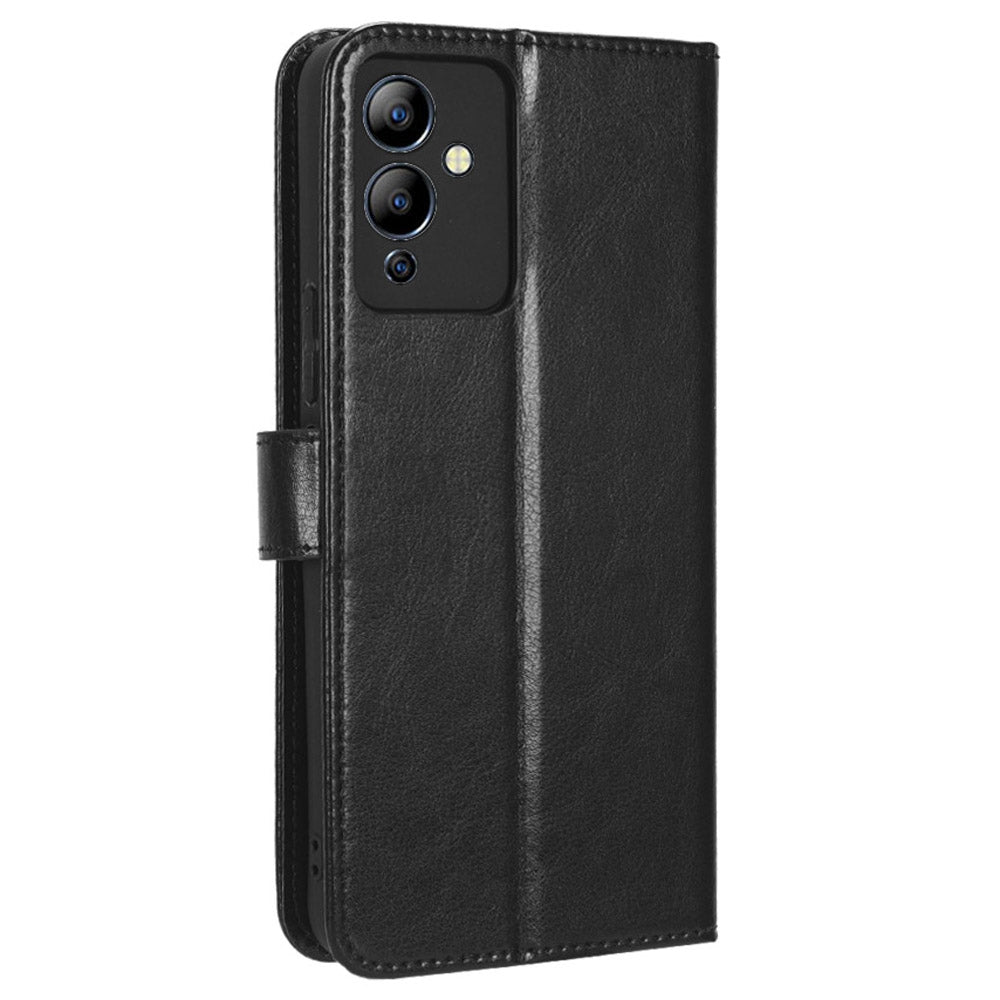 For Infinix Note 12i X6819 Anti-drop Crazy Horse Texture Phone Case Wear-resistant PU Leather Phone Flip Wallet Stand Protective Cover