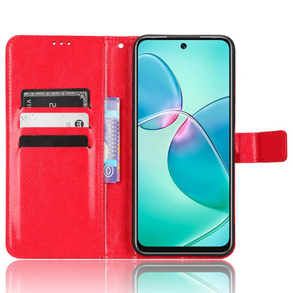 For Infinix Note 12i X6819 Anti-drop Crazy Horse Texture Phone Case Wear-resistant PU Leather Phone Flip Wallet Stand Protective Cover
