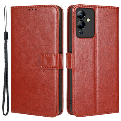 For Infinix Note 12i X6819 Anti-drop Crazy Horse Texture Phone Case Wear-resistant PU Leather Phone Flip Wallet Stand Protective Cover