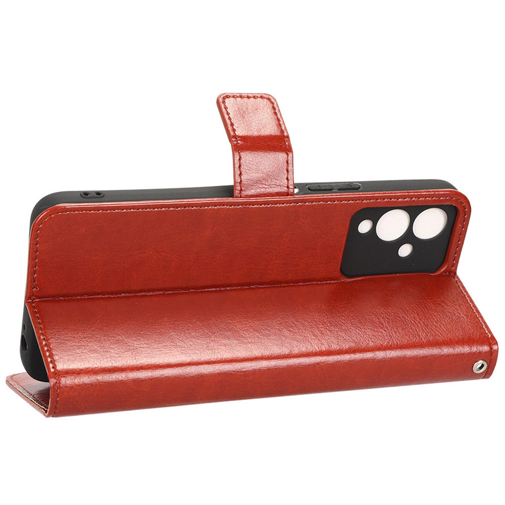 For Infinix Note 12i X6819 Anti-drop Crazy Horse Texture Phone Case Wear-resistant PU Leather Phone Flip Wallet Stand Protective Cover