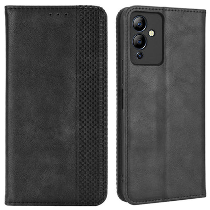 For Infinix Note 12i X6819 Phone Case Magnetic Auto Closing Retro Imprinted PU Leather Anti-scratch Phone Cover Wallet Stand