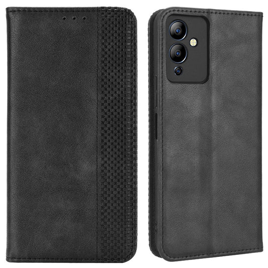 For Infinix Note 12i X6819 Phone Case Magnetic Auto Closing Retro Imprinted PU Leather Anti-scratch Phone Cover Wallet Stand