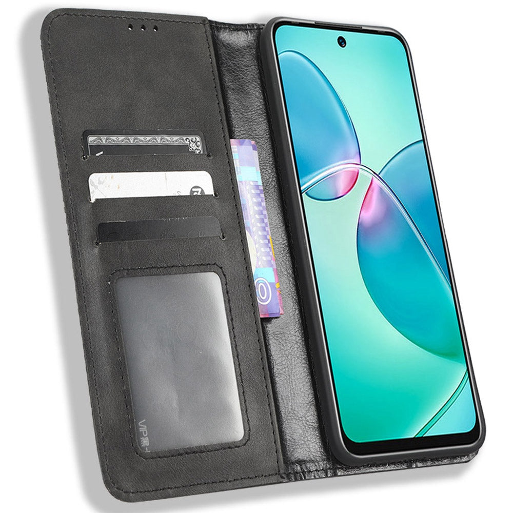 For Infinix Note 12i X6819 Phone Case Magnetic Auto Closing Retro Imprinted PU Leather Anti-scratch Phone Cover Wallet Stand