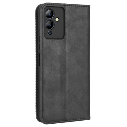 For Infinix Note 12i X6819 Phone Case Magnetic Auto Closing Retro Imprinted PU Leather Anti-scratch Phone Cover Wallet Stand