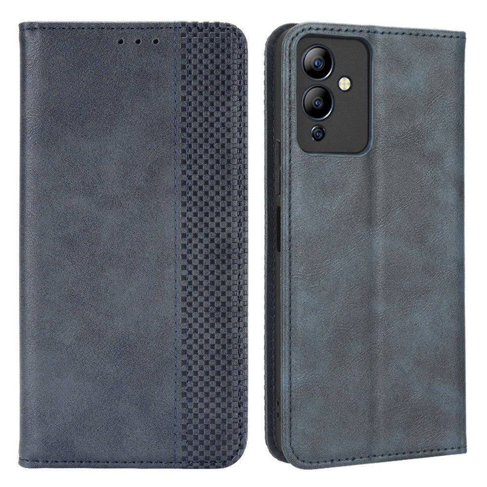 For Infinix Note 12i X6819 Phone Case Magnetic Auto Closing Retro Imprinted PU Leather Anti-scratch Phone Cover Wallet Stand