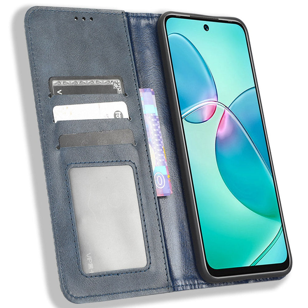 For Infinix Note 12i X6819 Phone Case Magnetic Auto Closing Retro Imprinted PU Leather Anti-scratch Phone Cover Wallet Stand
