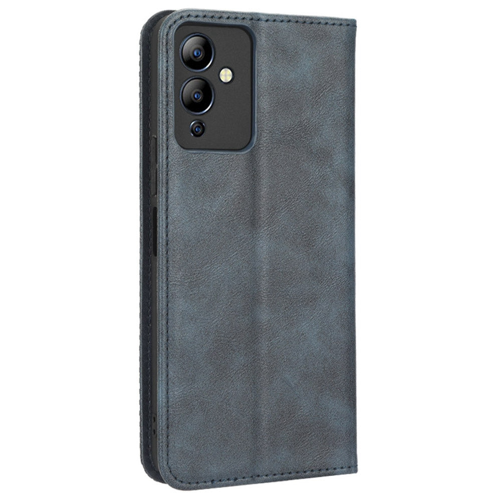 For Infinix Note 12i X6819 Phone Case Magnetic Auto Closing Retro Imprinted PU Leather Anti-scratch Phone Cover Wallet Stand