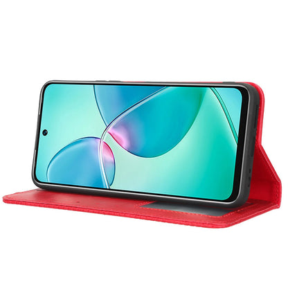 For Infinix Note 12i X6819 Phone Case Magnetic Auto Closing Retro Imprinted PU Leather Anti-scratch Phone Cover Wallet Stand