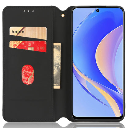 For Huawei nova Y90 4G / Enjoy 50 Pro 4G Imprinting Rhombus Pattern Phone Flip Leather Case Stand Anti-scratch Phone Wallet Cover