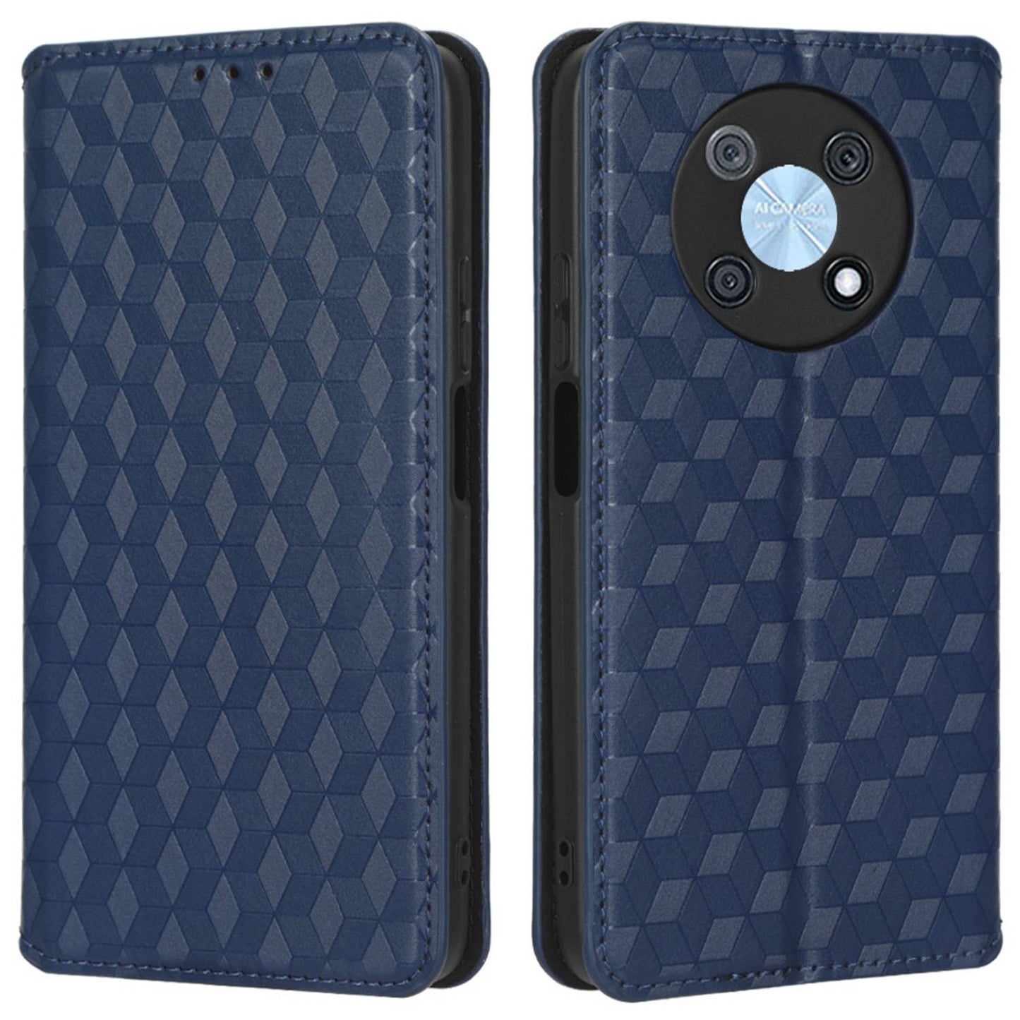For Huawei nova Y90 4G / Enjoy 50 Pro 4G Imprinting Rhombus Pattern Phone Flip Leather Case Stand Anti-scratch Phone Wallet Cover
