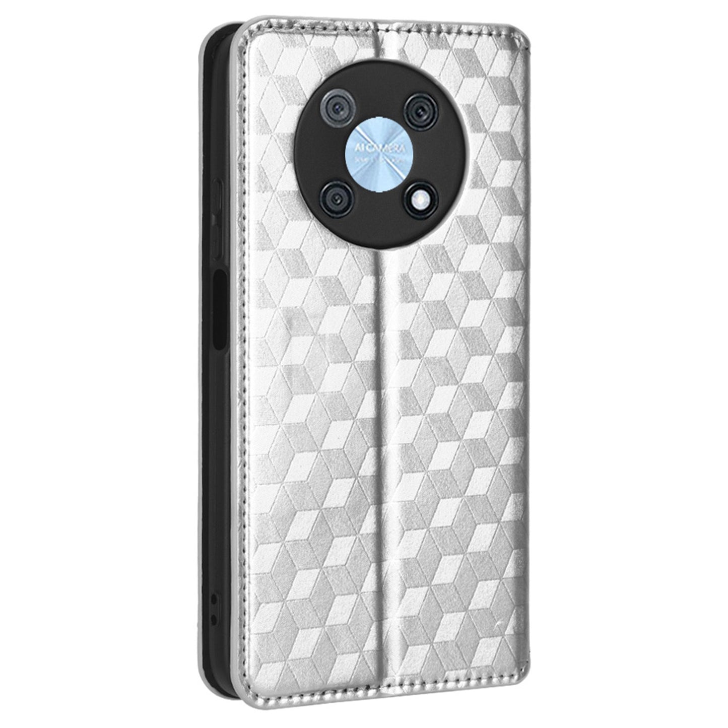For Huawei nova Y90 4G / Enjoy 50 Pro 4G Imprinting Rhombus Pattern Phone Flip Leather Case Stand Anti-scratch Phone Wallet Cover