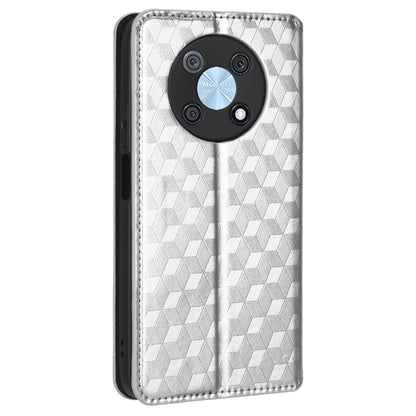 For Huawei nova Y90 4G / Enjoy 50 Pro 4G Imprinting Rhombus Pattern Phone Flip Leather Case Stand Anti-scratch Phone Wallet Cover