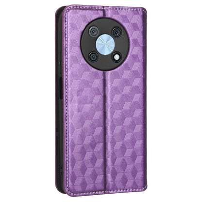For Huawei nova Y90 4G / Enjoy 50 Pro 4G Imprinting Rhombus Pattern Phone Flip Leather Case Stand Anti-scratch Phone Wallet Cover